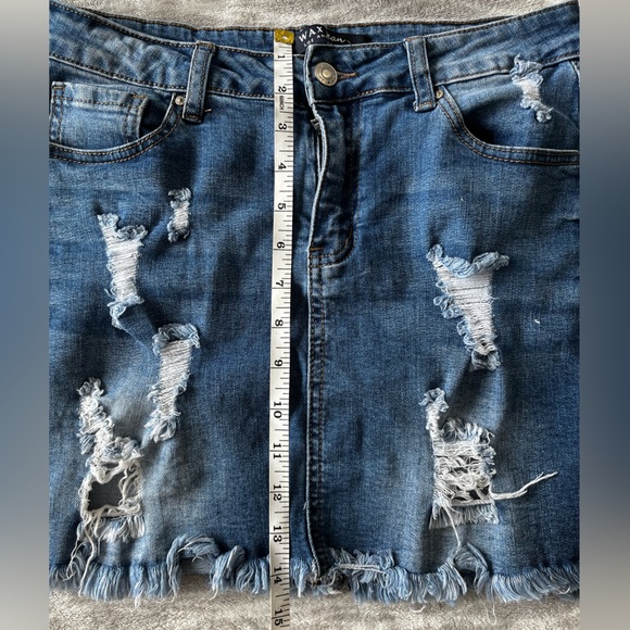 Denim ripped mini skirt - Picture 7 of 7
